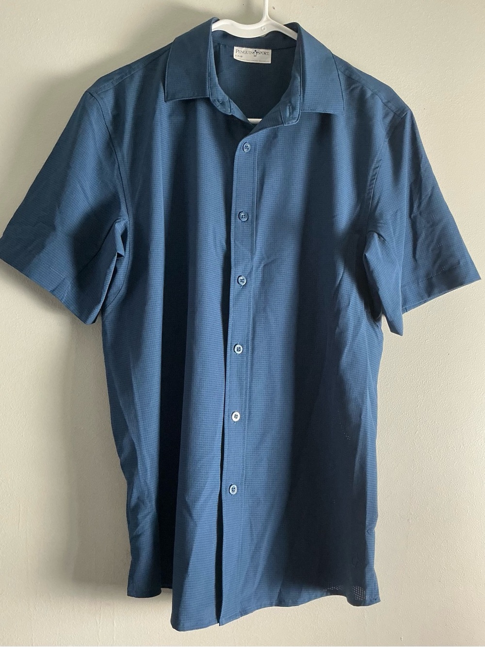 Original Penguin Short-Sleeve Button-Down Shirt — Blue